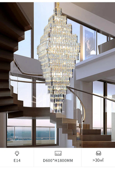 Luminaire Lustre design aérien en cristal – Référence : Elowen3847- - Nexa Lights
