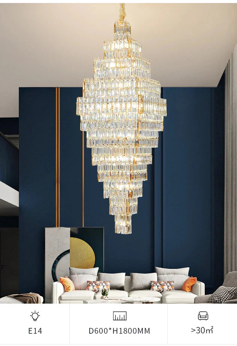 Luminaire Lustre design aérien en cristal – Référence : Elowen3847- - Nexa Lights