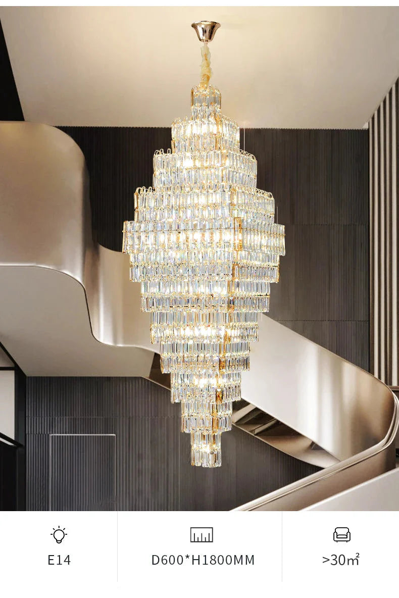 Luminaire Lustre design aérien en cristal – Référence : Elowen3847- - Nexa Lights