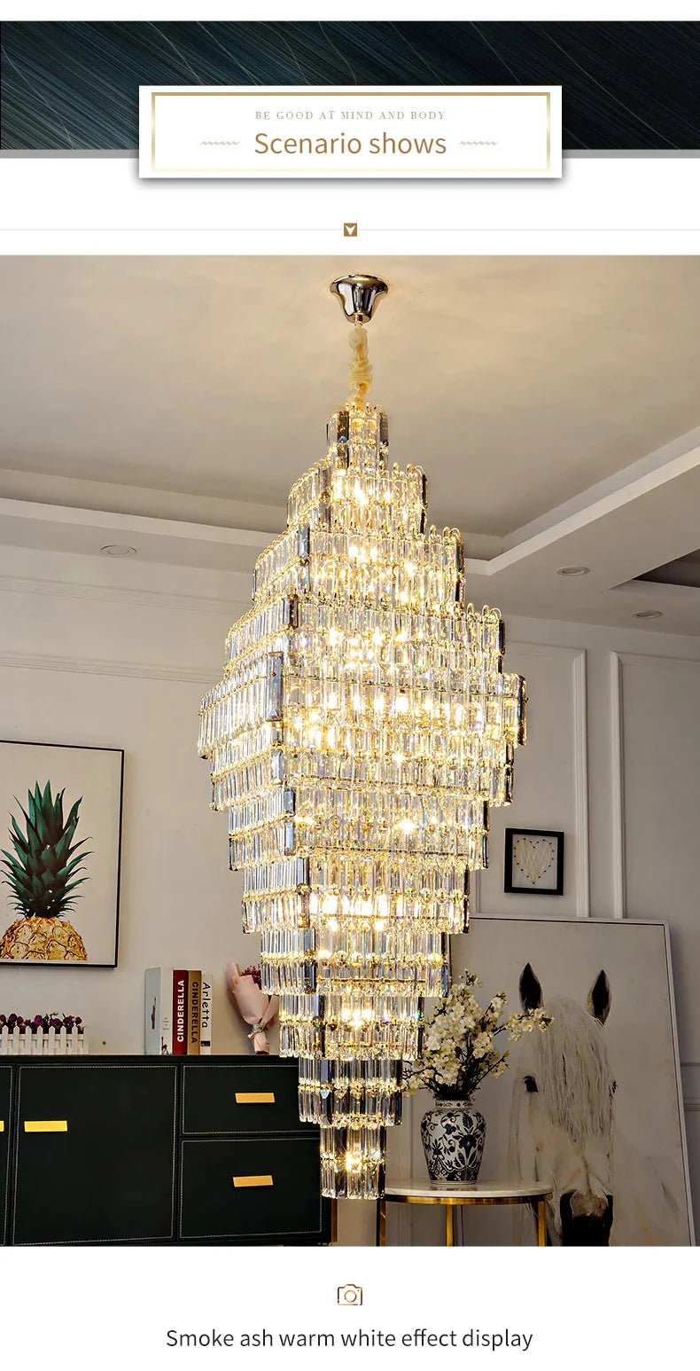 Luminaire Lustre design aérien en cristal – Référence : Elowen3847- - Nexa Lights