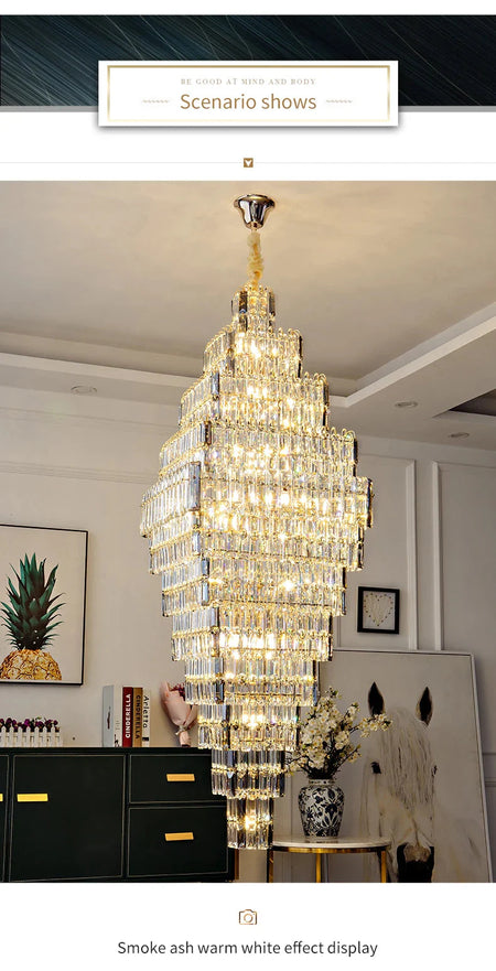 Luminaire Lustre design aérien en cristal – Référence : Elowen3847- - Nexa Lights