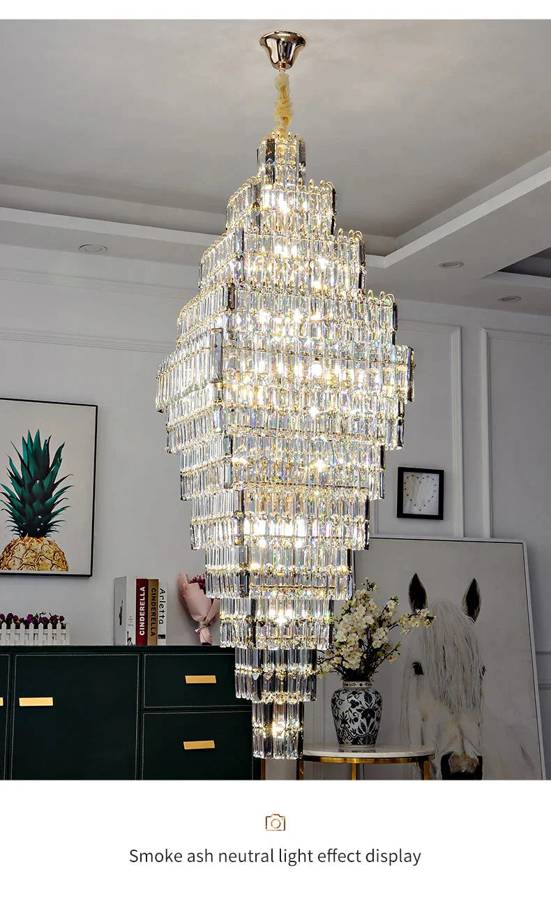 Luminaire Lustre design aérien en cristal – Référence : Elowen3847- - Nexa Lights