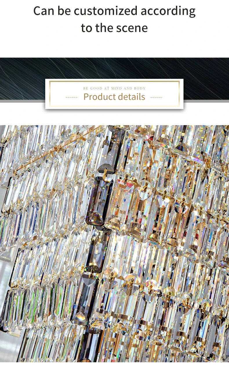 Luminaire Lustre design aérien en cristal – Référence : Elowen3847- - Nexa Lights