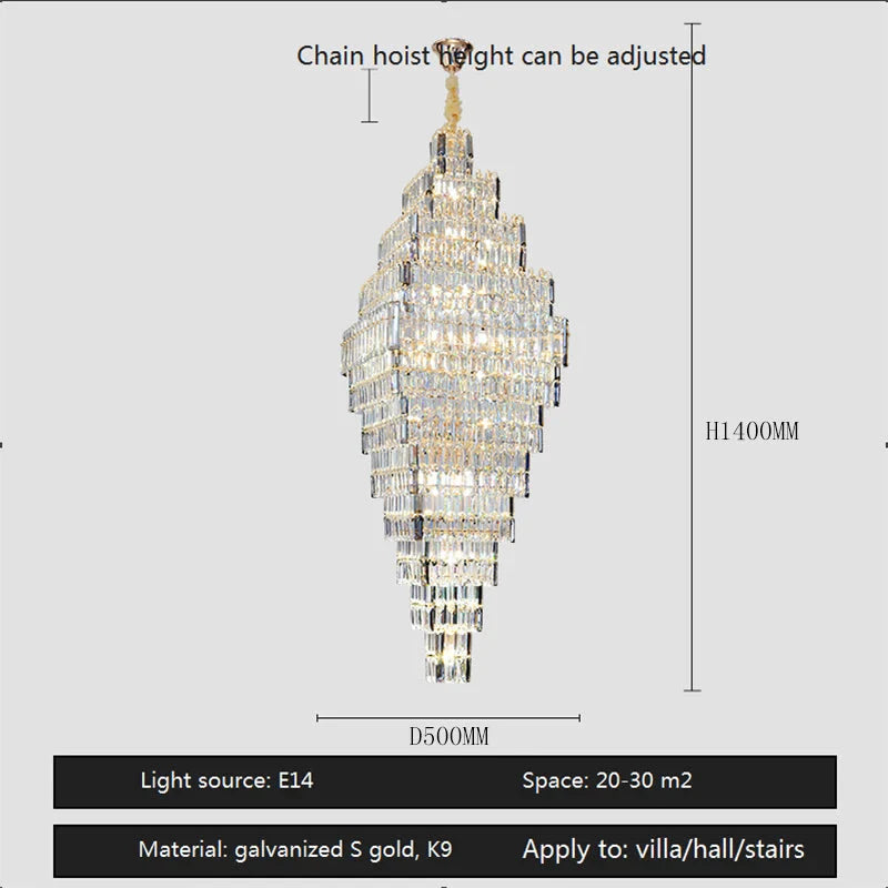 Luminaire Lustre design aérien en cristal – Référence : Elowen3847- - Nexa Lights