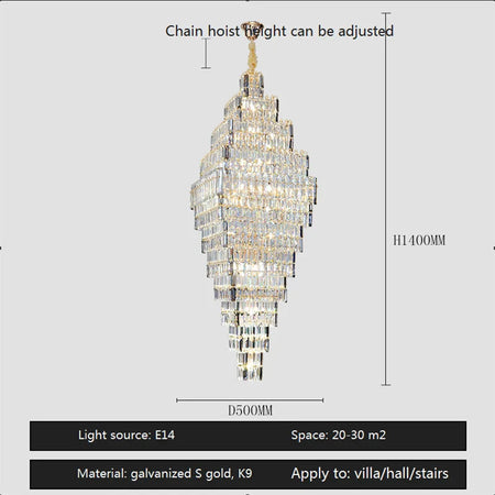 Luminaire Lustre design aérien en cristal – Référence : Elowen3847- - Nexa Lights