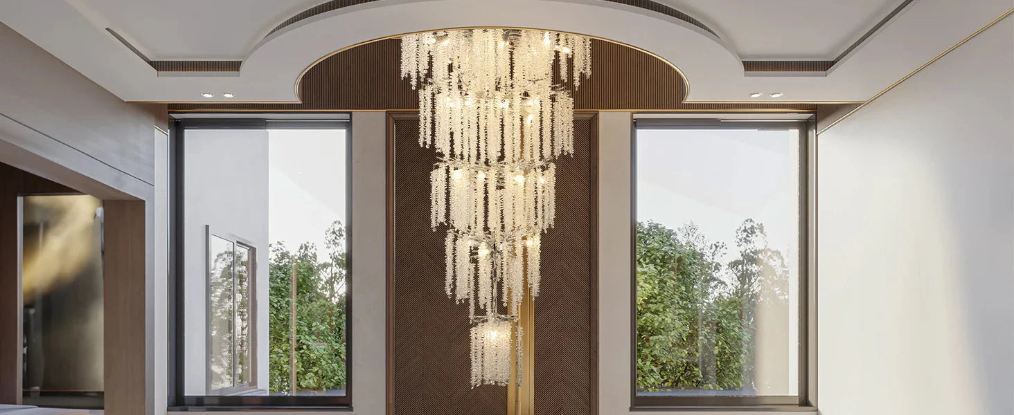 Luminaire Lustre design aérien en cristal – Référence : Elowen7832- - Nexa Lights