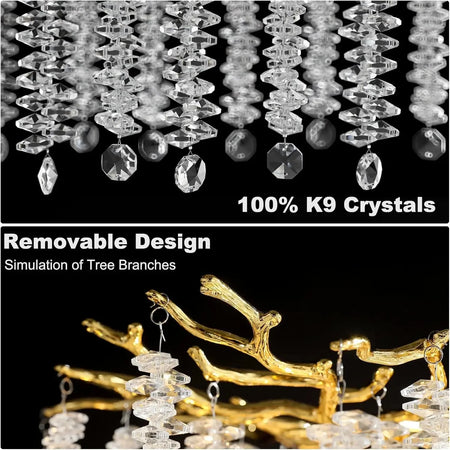 Luminaire Lustre design aérien en cristal – Référence : Elowen7832- - Nexa Lights