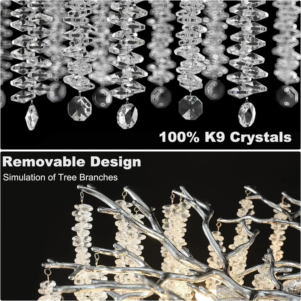 Luminaire Lustre design aérien en cristal – Référence : Elowen7832- - Nexa Lights