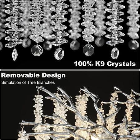 Luminaire Lustre design aérien en cristal – Référence : Elowen7832- - Nexa Lights