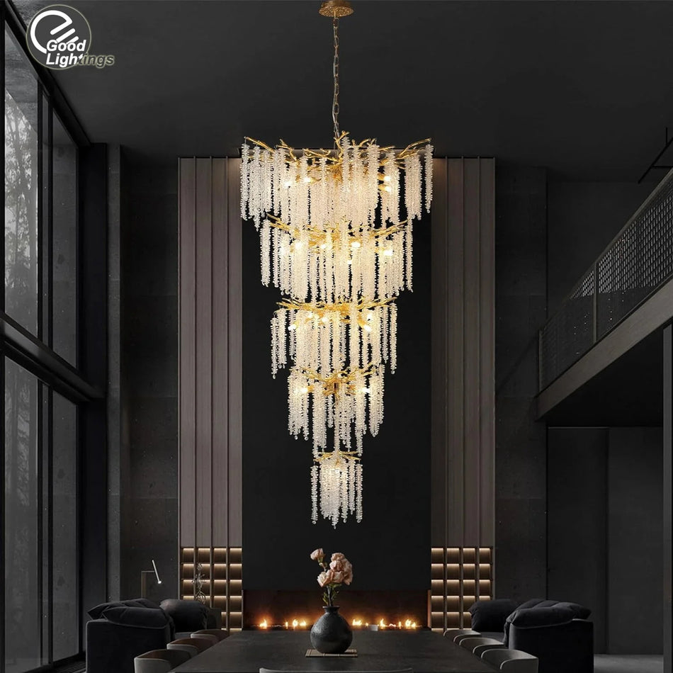 Luminaire Lustre design aérien en cristal – Référence : Elowen7832- - Nexa Lights