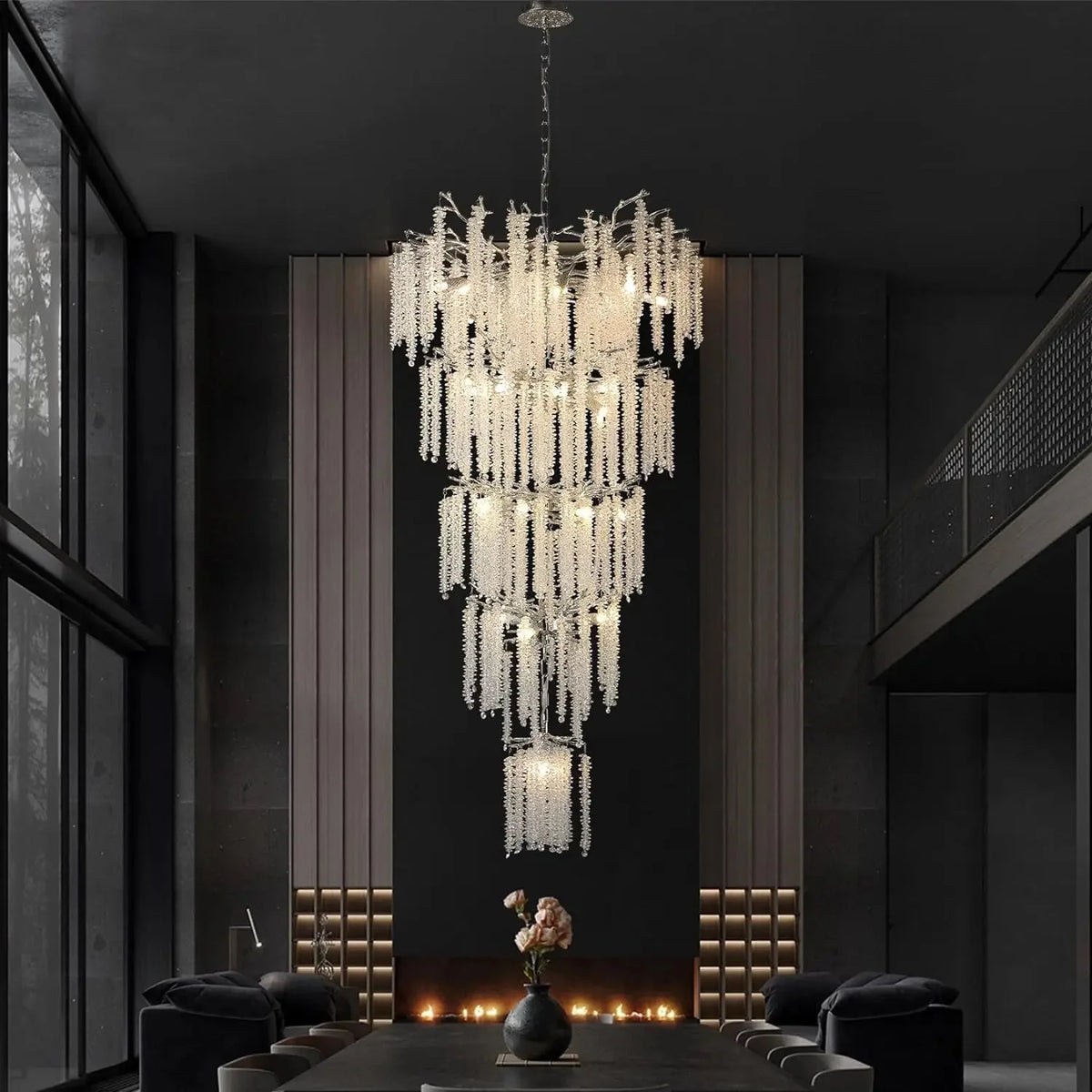 Luminaire Lustre design aérien en cristal – Référence : Elowen7832- - Nexa Lights