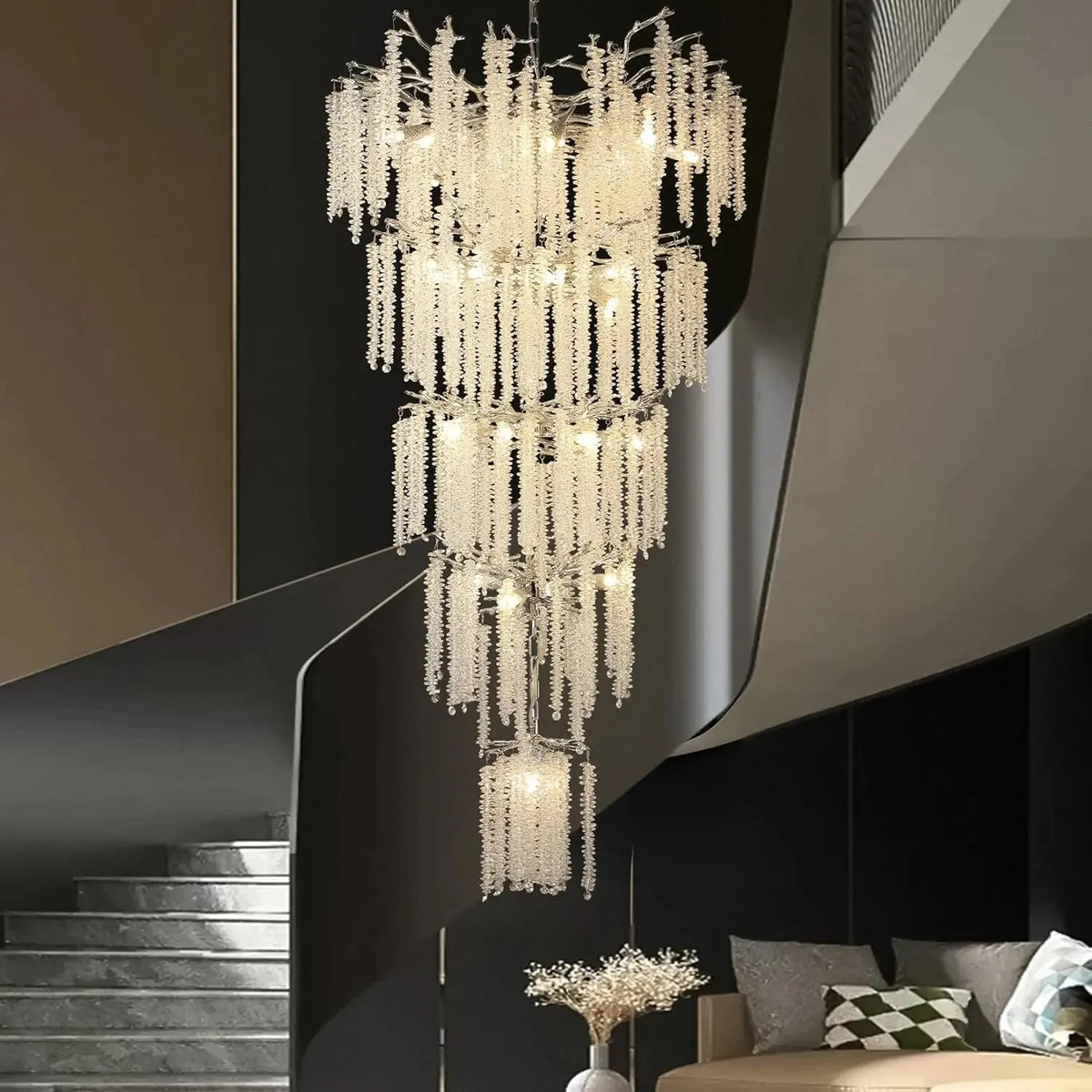 Luminaire Lustre design aérien en cristal – Référence : Elowen7832- - Nexa Lights