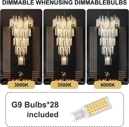 Luminaire Lustre design aérien en cristal – Référence : Elowen7832- - Nexa Lights