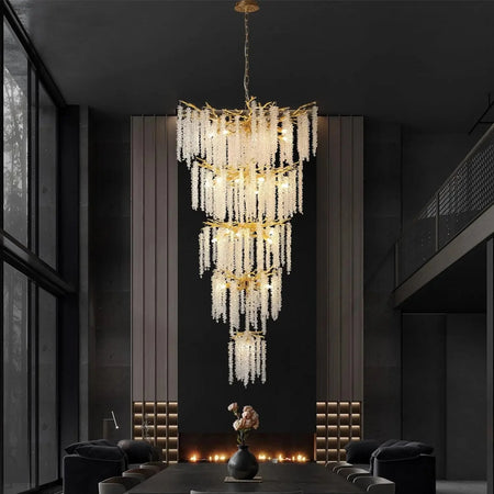 Luminaire Lustre design aérien en cristal – Référence : Elowen7832- - Nexa Lights