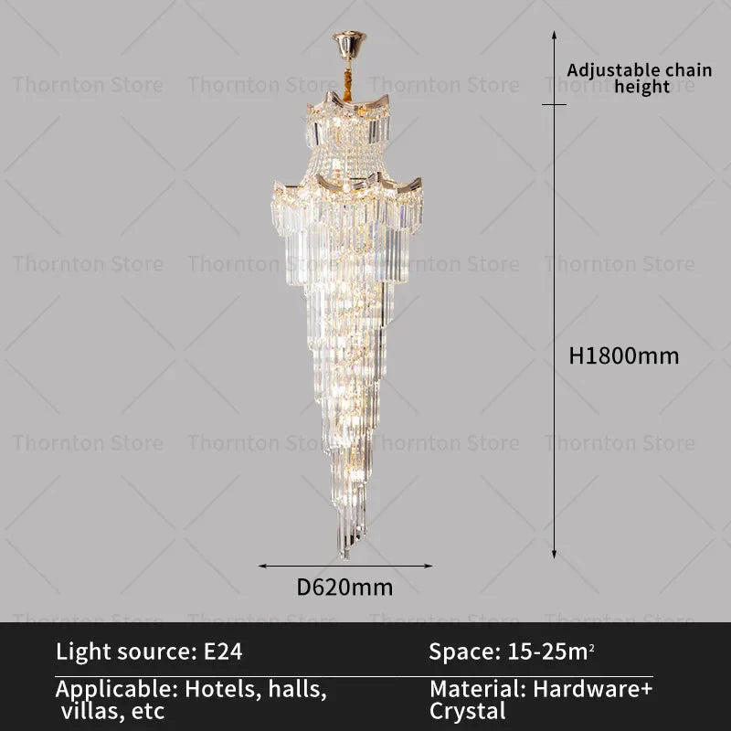 Luminaire Lustre design aérien en cristal – Référence : Elowen8374- - Nexa Lights