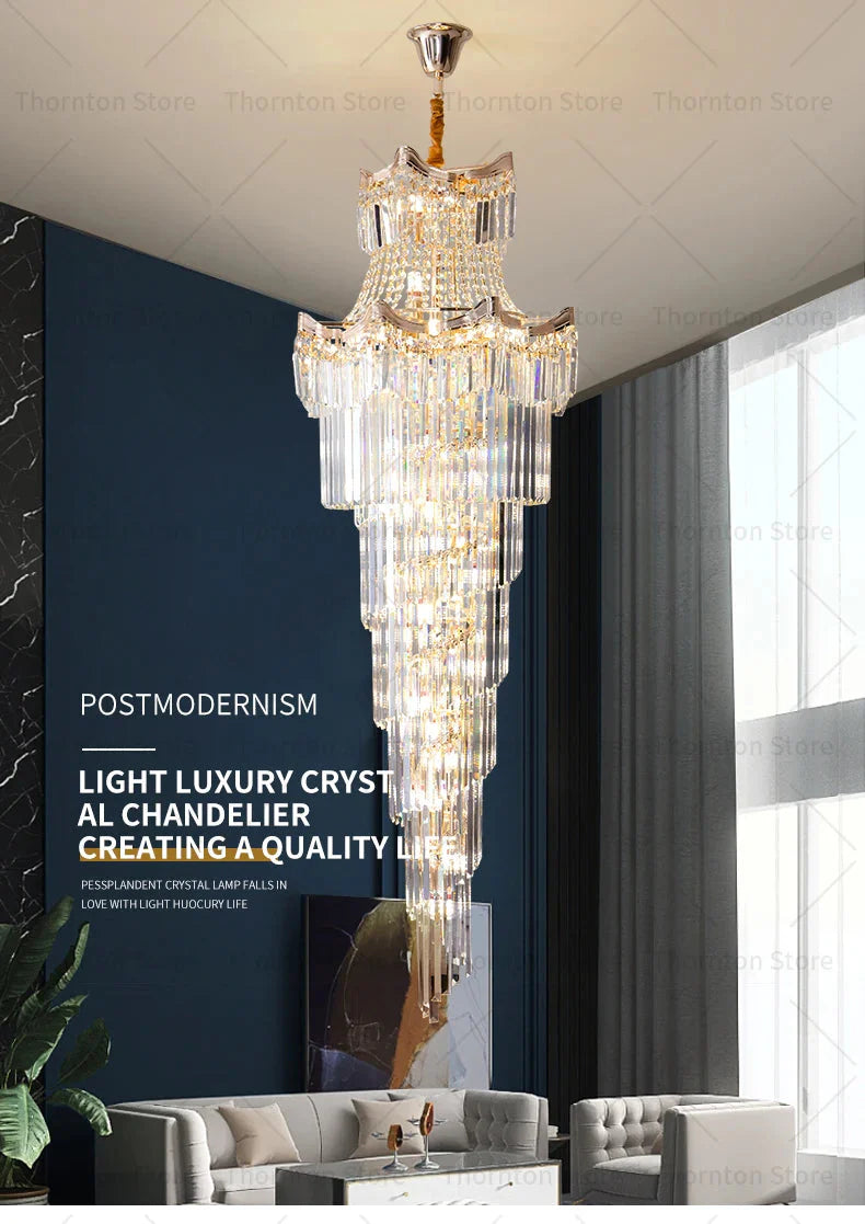 Luminaire Lustre design aérien en cristal – Référence : Elowen8374- - Nexa Lights