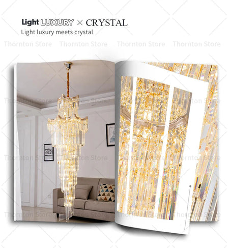 Luminaire Lustre design aérien en cristal – Référence : Elowen8374- - Nexa Lights