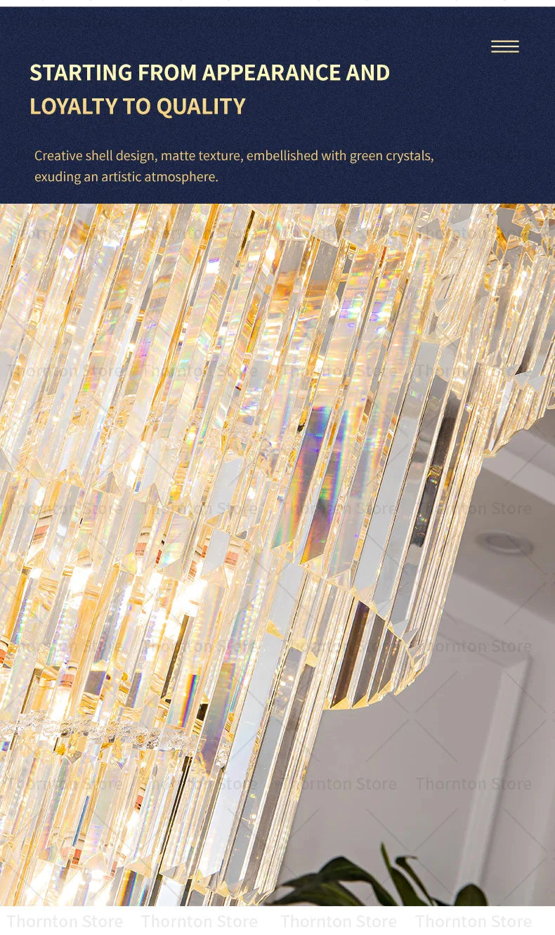 Luminaire Lustre design aérien en cristal – Référence : Elowen8374- - Nexa Lights
