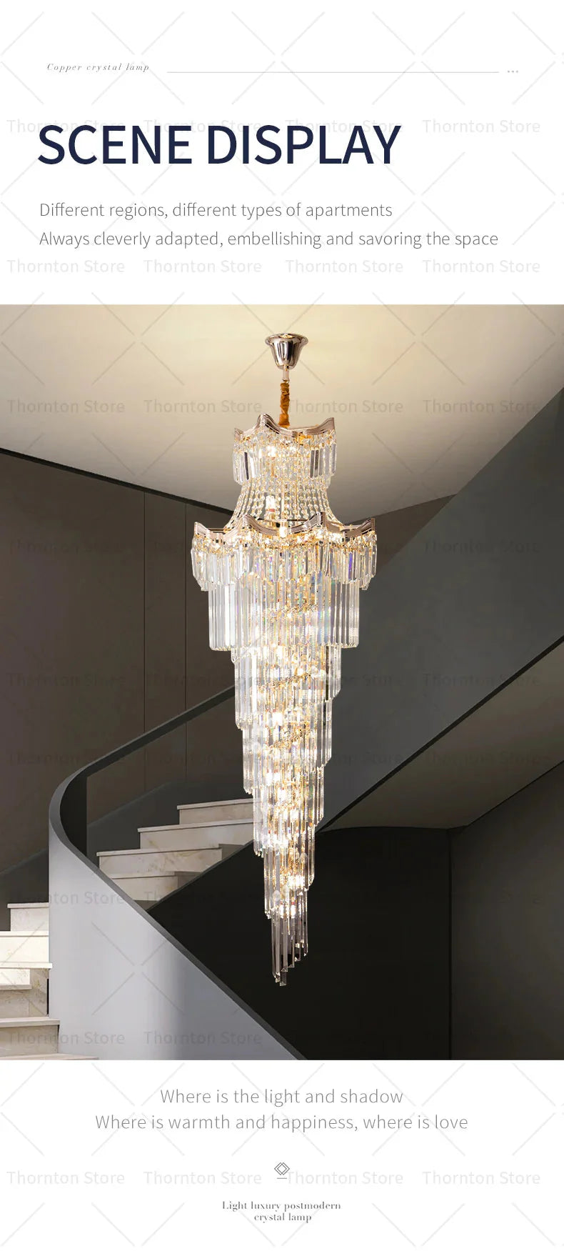 Luminaire Lustre design aérien en cristal – Référence : Elowen8374- - Nexa Lights