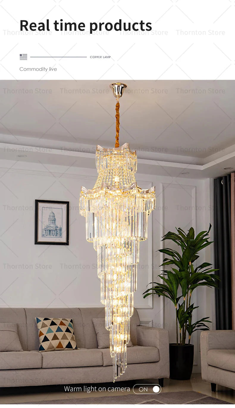 Luminaire Lustre design aérien en cristal – Référence : Elowen8374- - Nexa Lights