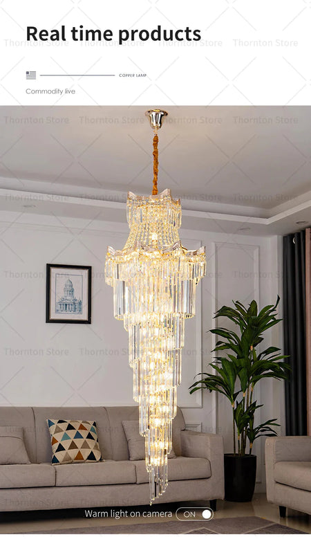 Luminaire Lustre design aérien en cristal – Référence : Elowen8374- - Nexa Lights