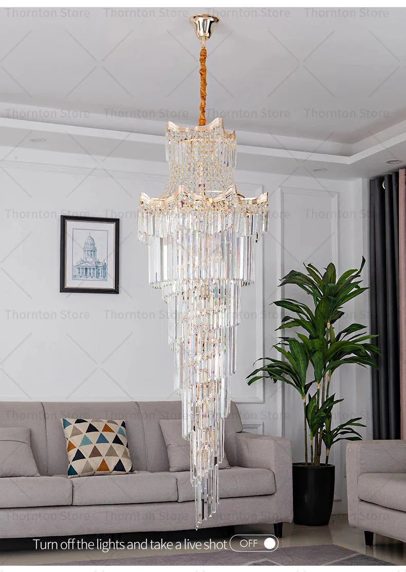 Luminaire Lustre design aérien en cristal – Référence : Elowen8374- - Nexa Lights