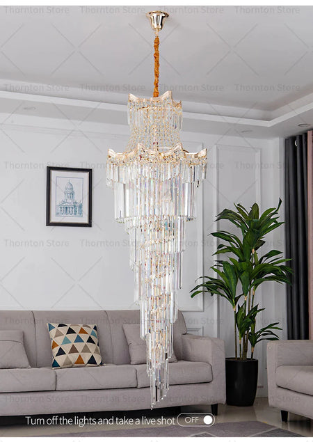 Luminaire Lustre design aérien en cristal – Référence : Elowen8374- - Nexa Lights