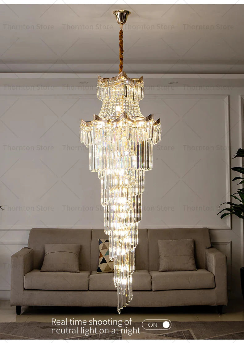 Luminaire Lustre design aérien en cristal – Référence : Elowen8374- - Nexa Lights