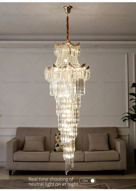 Luminaire Lustre design aérien en cristal – Référence : Elowen8374- - Nexa Lights