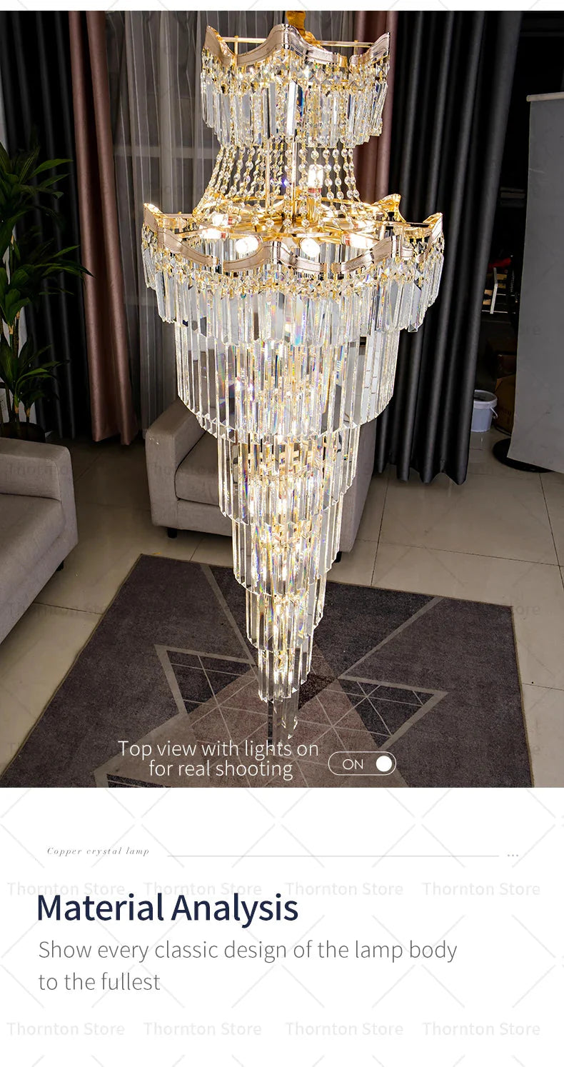 Luminaire Lustre design aérien en cristal – Référence : Elowen8374- - Nexa Lights