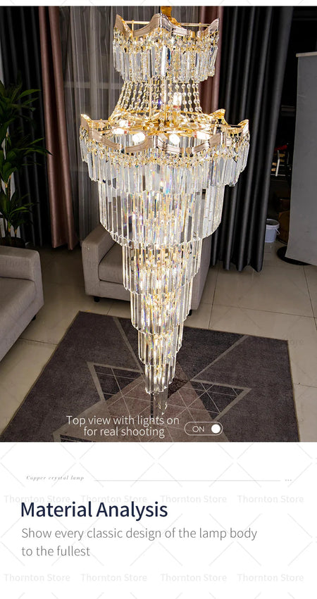 Luminaire Lustre design aérien en cristal – Référence : Elowen8374- - Nexa Lights
