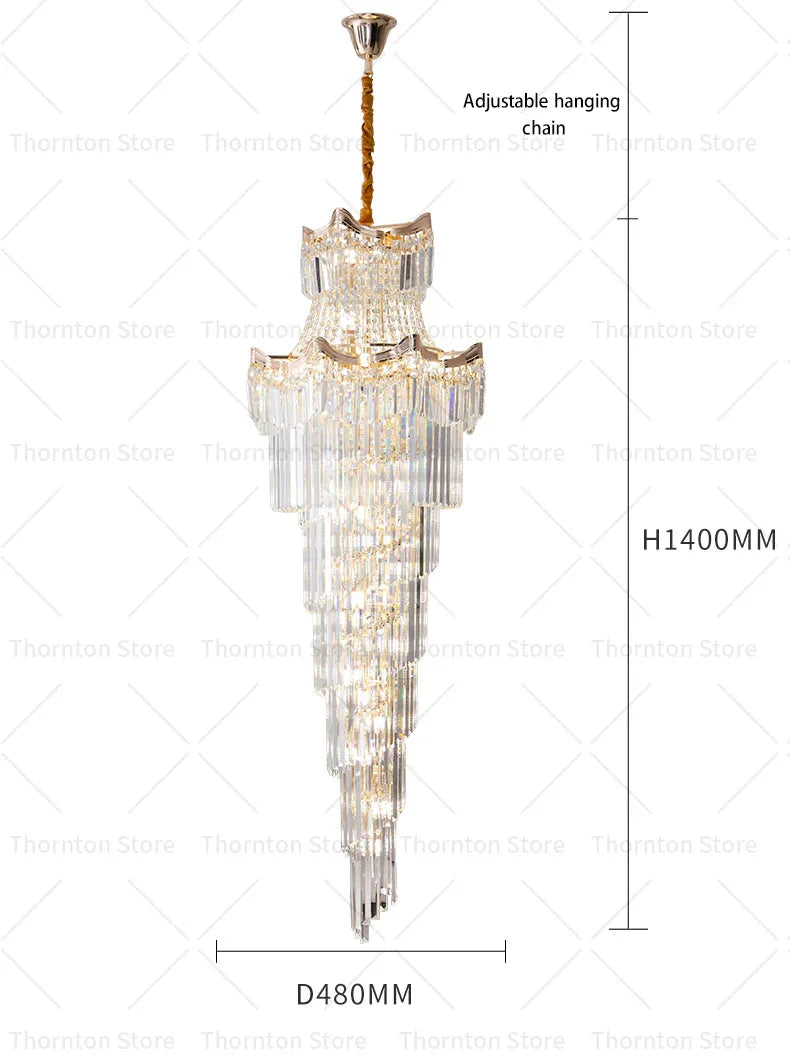 Luminaire Lustre design aérien en cristal – Référence : Elowen8374- - Nexa Lights
