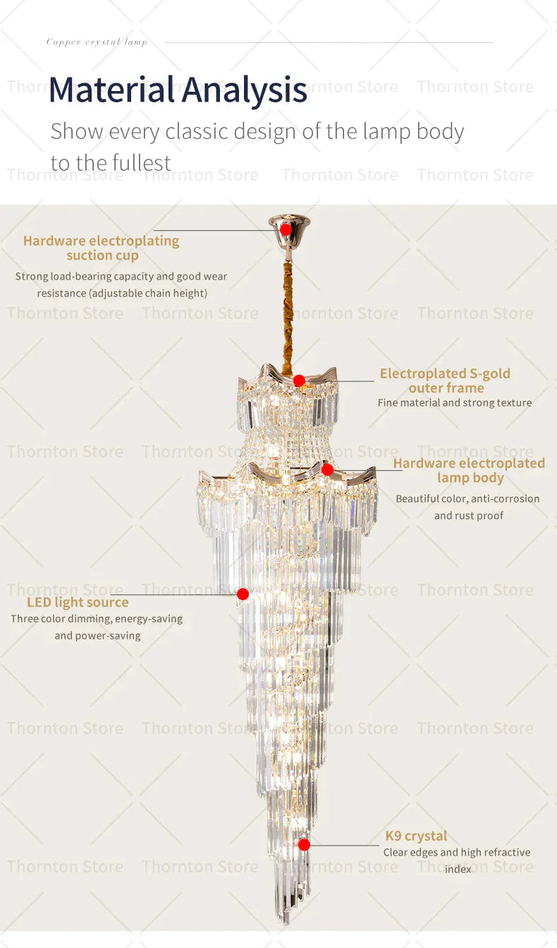 Luminaire Lustre design aérien en cristal – Référence : Elowen8374- - Nexa Lights