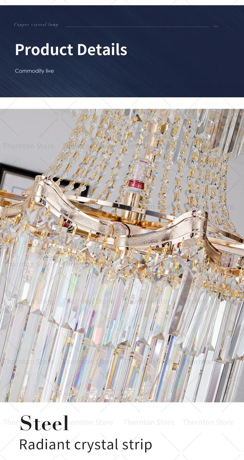 Luminaire Lustre design aérien en cristal – Référence : Elowen8374- - Nexa Lights