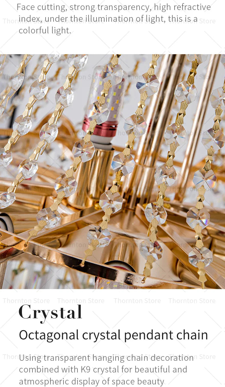 Luminaire Lustre design aérien en cristal – Référence : Elowen8374- - Nexa Lights