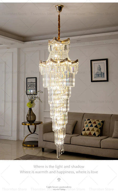 Luminaire Lustre design aérien en cristal – Référence : Elowen8374- - Nexa Lights