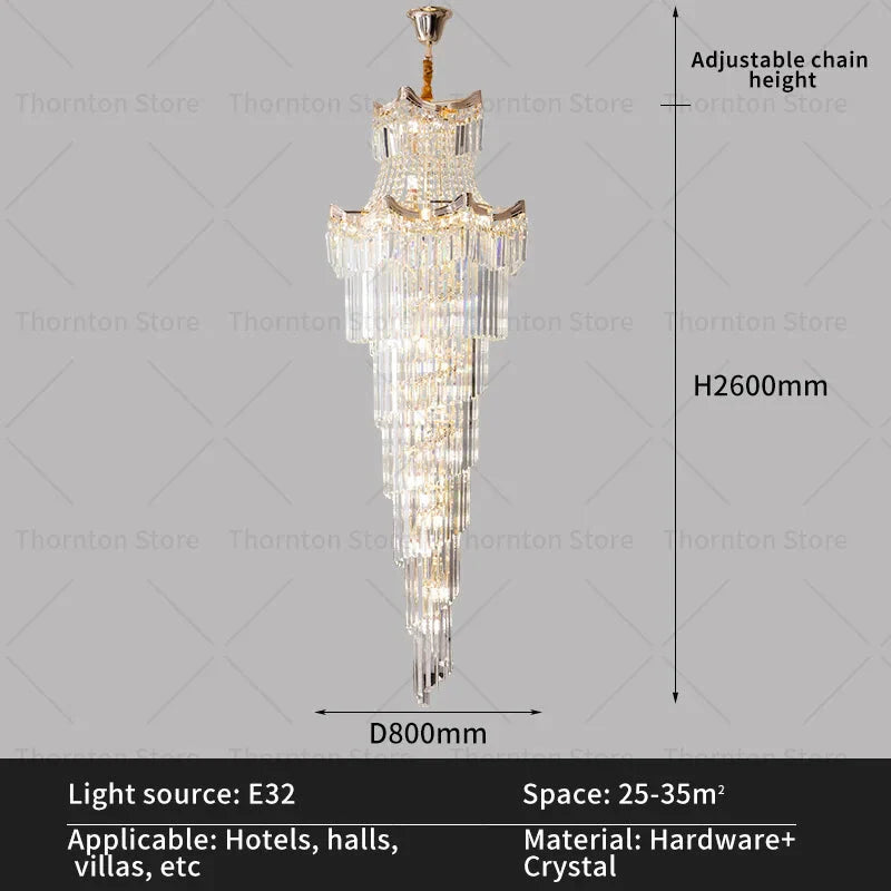 Luminaire Lustre design aérien en cristal – Référence : Elowen8374- - Nexa Lights