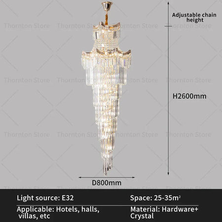 Luminaire Lustre design aérien en cristal – Référence : Elowen8374- - Nexa Lights