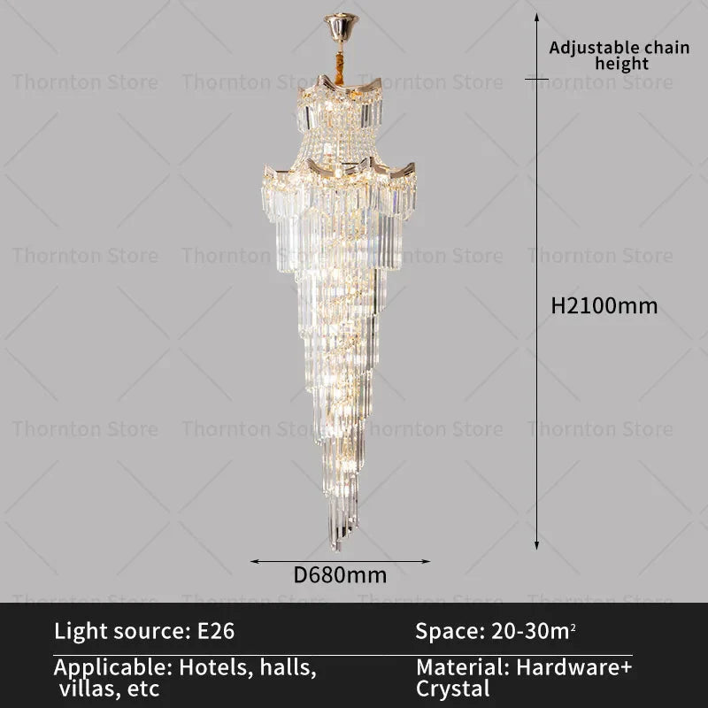 Luminaire Lustre design aérien en cristal – Référence : Elowen8374- - Nexa Lights