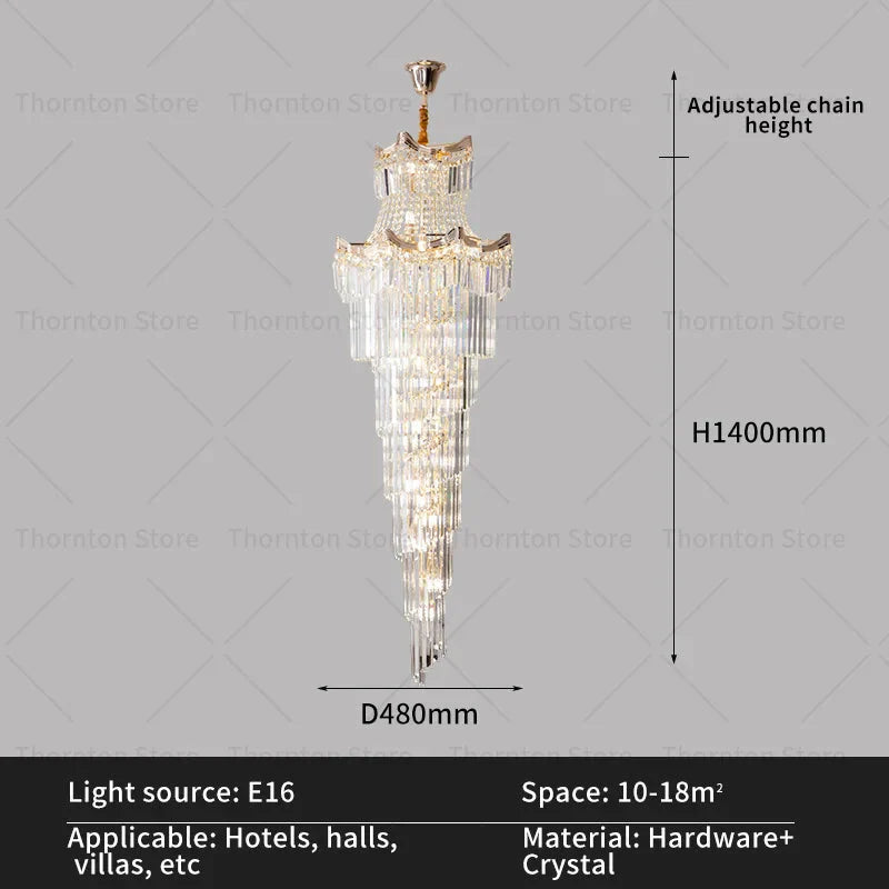 Luminaire Lustre design aérien en cristal – Référence : Elowen8374- - Nexa Lights