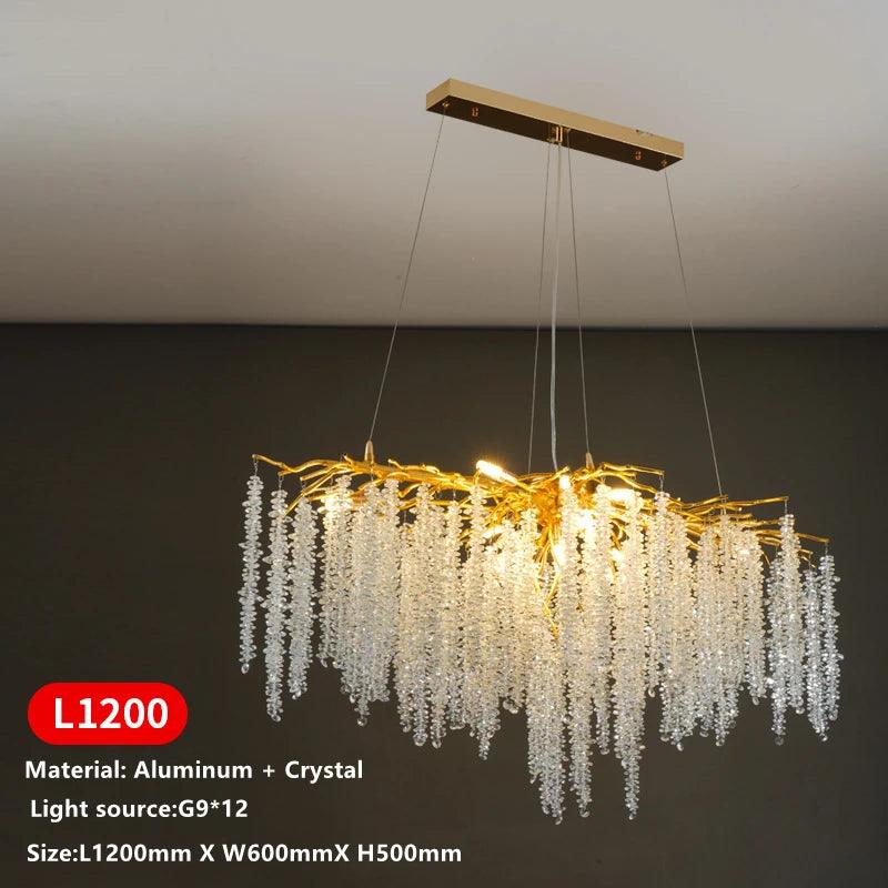 Luminaire Lustre design aérien en cristal – Référence : Elysia7834- - Nexa Lights
