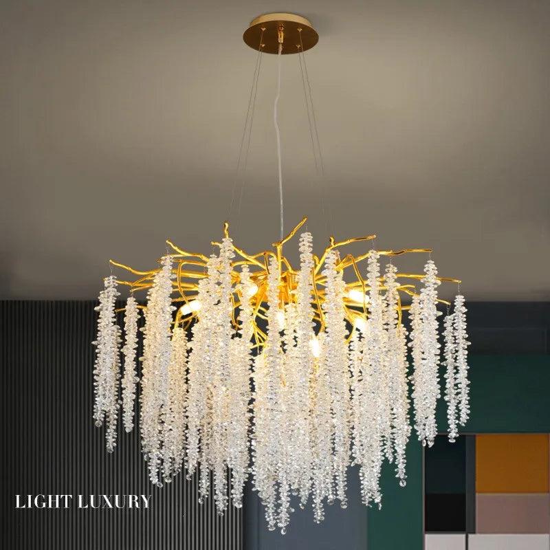 Luminaire Lustre design aérien en cristal – Référence : Elysia7834- - Nexa Lights