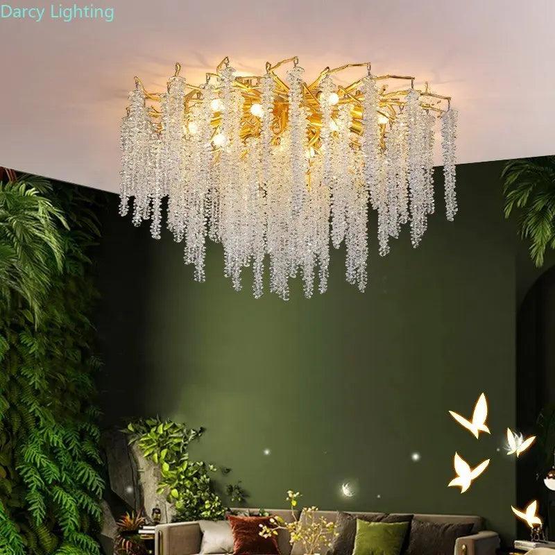 Luminaire Lustre design aérien en cristal – Référence : Elysia7834- - Nexa Lights