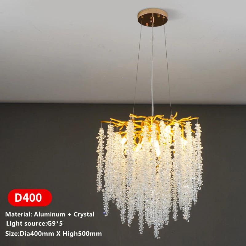 Luminaire Lustre design aérien en cristal – Référence : Elysia7834- - Nexa Lights