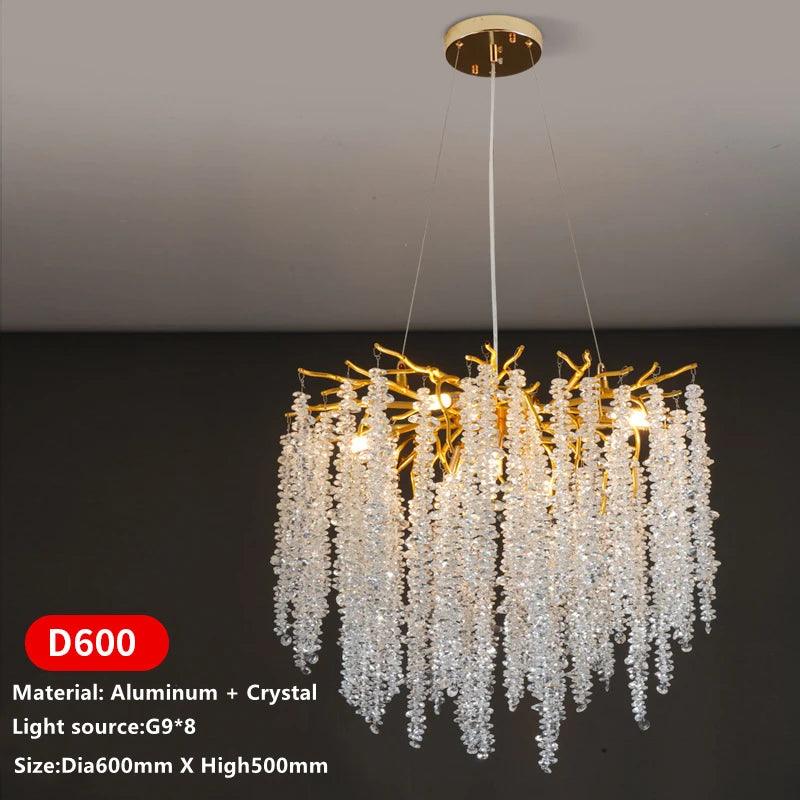 Luminaire Lustre design aérien en cristal – Référence : Elysia7834- - Nexa Lights