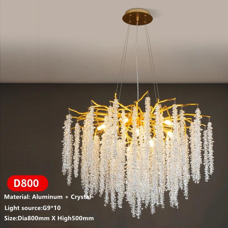 Luminaire Lustre design aérien en cristal – Référence : Elysia7834- - Nexa Lights
