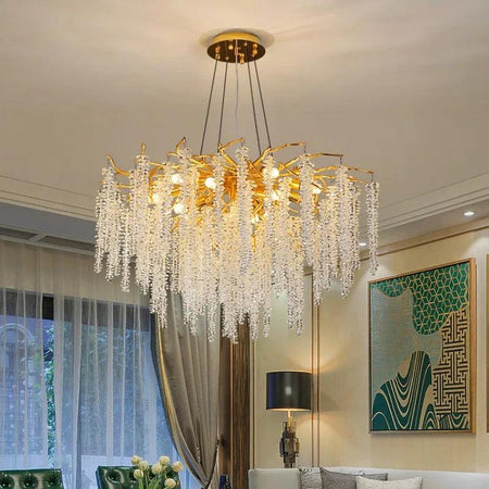 Luminaire Lustre design aérien en cristal – Référence : Elysia7834- - Nexa Lights