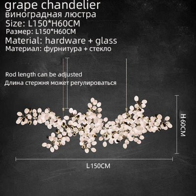 Luminaire Lustre design aérien en verre – Référence : Alvea3278- - Nexa Lights