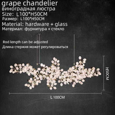 Luminaire Lustre design aérien en verre – Référence : Alvea3278- - Nexa Lights