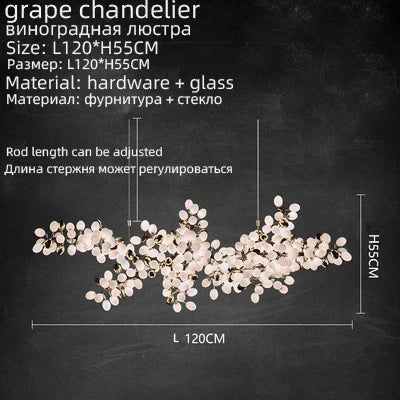Luminaire Lustre design aérien en verre – Référence : Alvea3278- - Nexa Lights